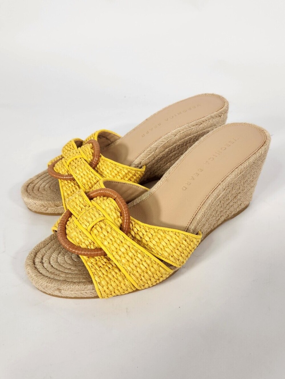 Veronica Beard Ivy Raffia Espadrille Wedges Size 6